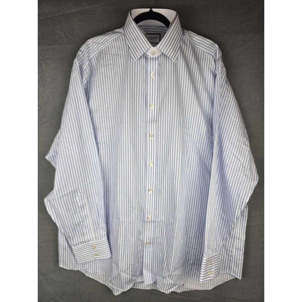 Charles Tyrwhitt Dress Shirt Mens 18 36 Blue Pinstripe Classic Fit Non Iron